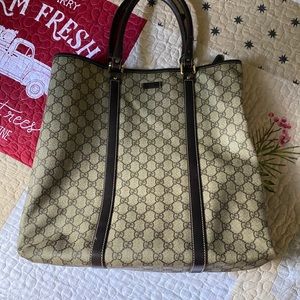 Gucci monogram canvas tote bag